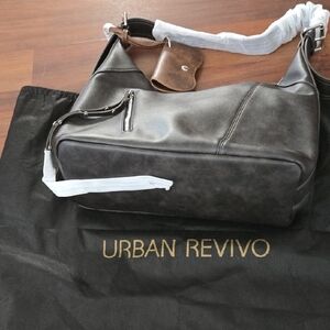 Womens URBAN REVIVO Brown Leather Shoulder Bag